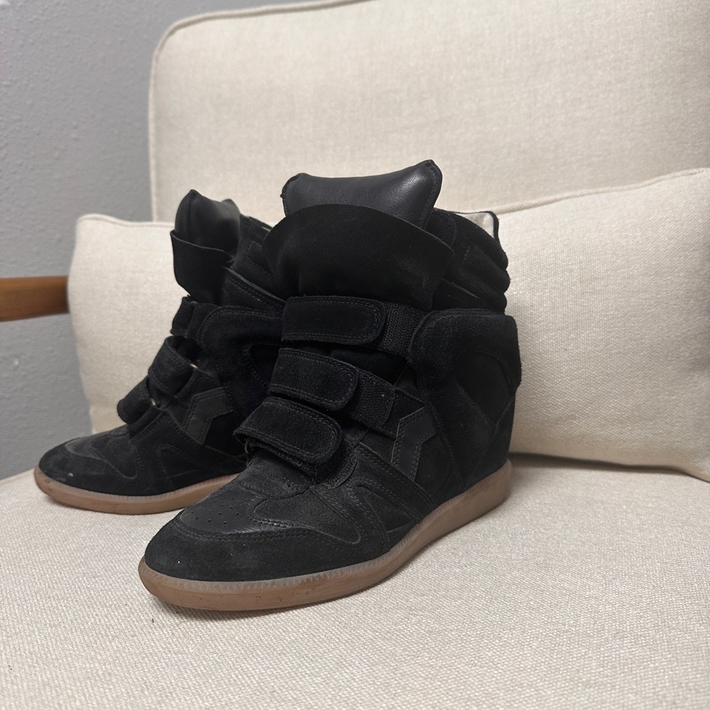 Isabel Marant Bekett Suede Sneakers Black Wedge